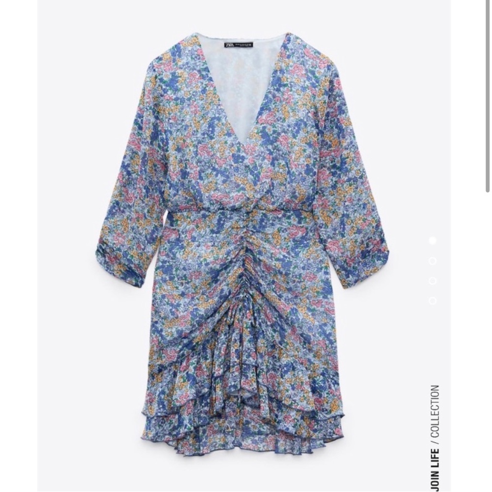 Zara Floral Print Dress with Ruffle
